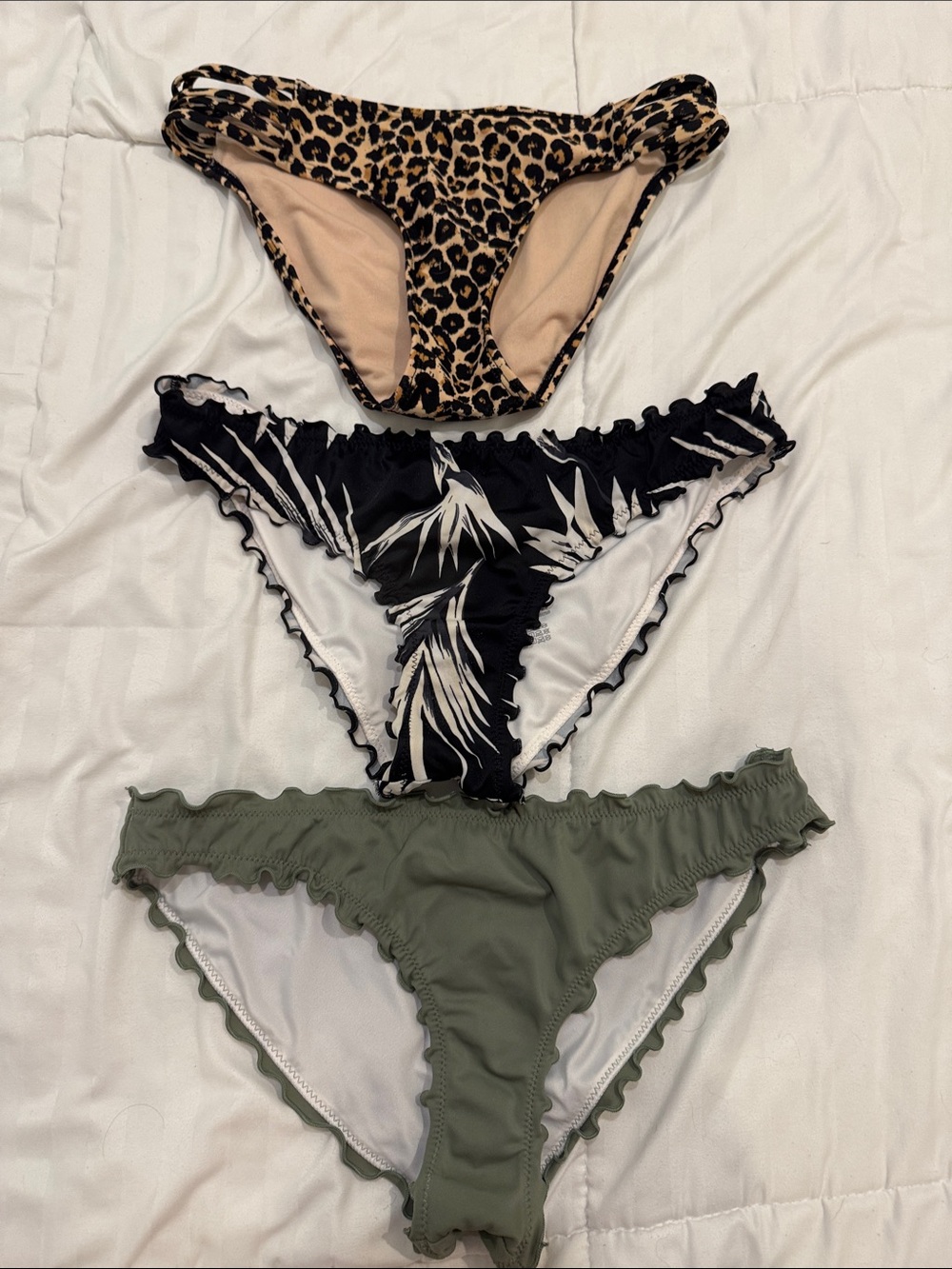 Bikini Bottoms - Leopard, Black/White Leaf, and Olive Pack